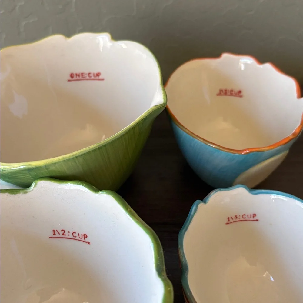 Pier 1 Imports‎ Ceramic Painted Nesting Owl Measuring Cup Set of 4